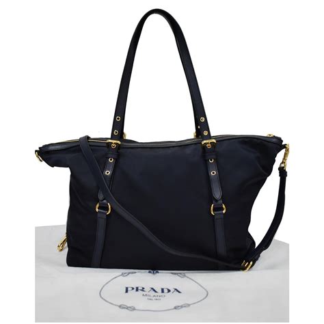 prada double tote bag size|Prada nylon tote bag blue.